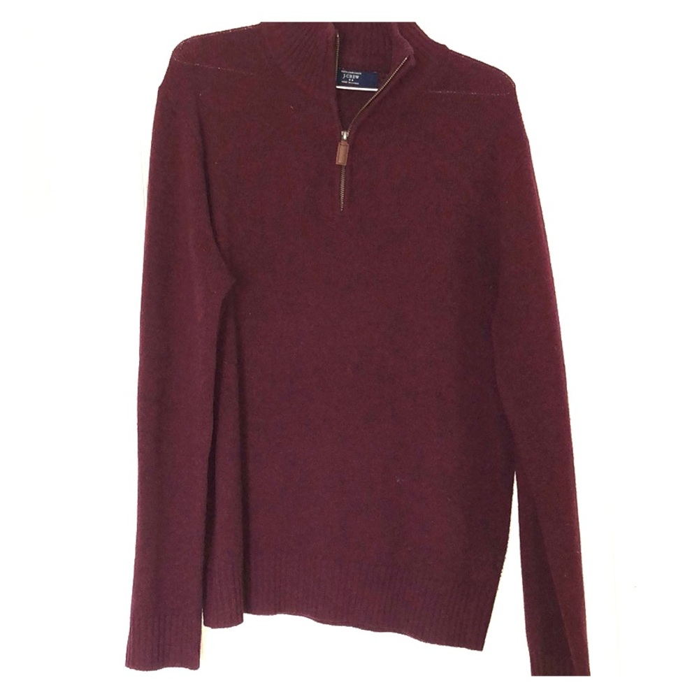 Burgundy Men’s J Crew quarter zip sweater